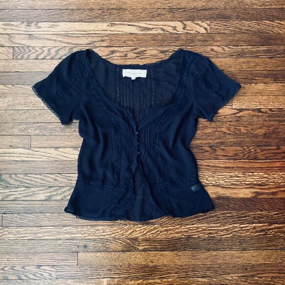 Abercrombie & Fitch Tops - coquette sheer button down top SOLD❣️
